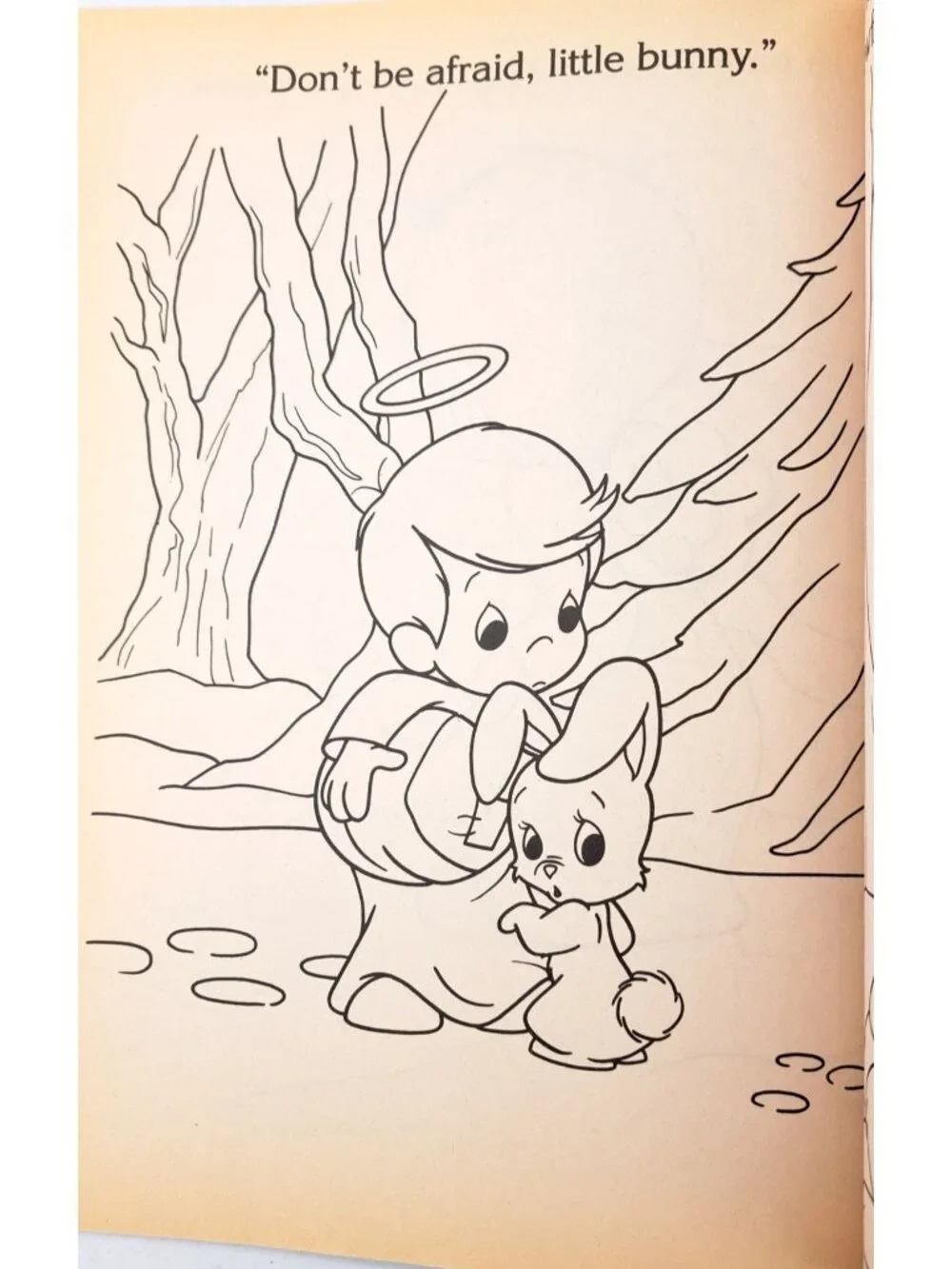 Vintage Precious Moments Timmy's Gift Coloring & Story Book Christmas Set of 2